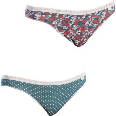 Janira 2-pack Mini Coquettes katoenen slips 1032362 voor dames L Janira 2-pack Mini Coquettes katoenen slips 1032362 voor dames L