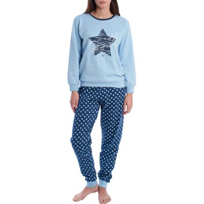 Kisses&Love Winterpyjama KLP2 van pluche katoen voor dames 3XL Kisses&Love Winterpyjama KLP2 van pluche katoen voor dames 3XL