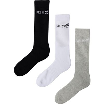 Dare 2B Unisex Volwassen Bemanningsleden Sokken (Pakket van 3) (Zwart/Wit/Grijs Marl) 43 - 46 Dare 2B Unisex Volwassen Bemanningsleden Sokken (Pakket van 3) (Zwart/Wit/Grijs Marl) 43 - 46