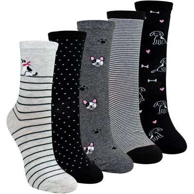 Sock Snob 5 Paar Dames Sokken met Hondmotief - Zachte Katoenen Sokken met Leuke Hond Ontwerpen 37 - 42 Sock Snob 5 Paar Dames Sokken met Hondmotief - Zachte Katoenen Sokken met Leuke Hond Ontwerpen 37 - 42