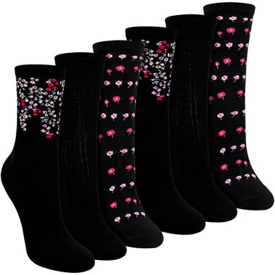 Sock Snob 6 Paar Dames Bloemige Patroon Sokken - Zachte Katoenen Everyday Sokken 37 - 42 Sock Snob 6 Paar Dames Bloemige Patroon Sokken - Zachte Katoenen Everyday Sokken 37 - 42