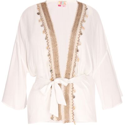 IZIA Kimono Dames wit XL IZIA Kimono Dames wit XL