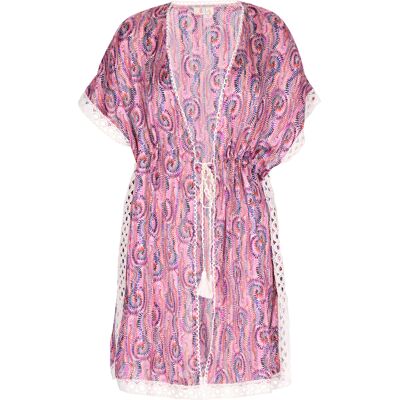 IZIA Kimono Dames Roze Veelkleurig XS IZIA Kimono Dames Roze Veelkleurig XS