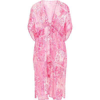 IZIA Kimono Dames roze wit M IZIA Kimono Dames roze wit M