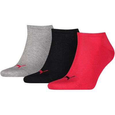 Puma Unisex Adult Invisible Socks (Pakket van 3) (Zwart/Rood/Grijs) 46 - 48 Puma Unisex Adult Invisible Socks (Pakket van 3) (Zwart/Rood/Grijs) 46 - 48