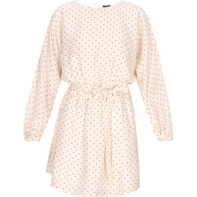 Dreimaster Jurk Dames Wol Wit Gestippeld XL Dreimaster Jurk Dames Wol Wit Gestippeld XL
