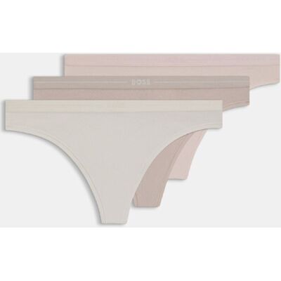Dames Boss 3-pack stringtanga's met logo en tailleband in diverse kleuren. M Dames Boss 3-pack stringtanga's met logo en tailleband in diverse kleuren. M