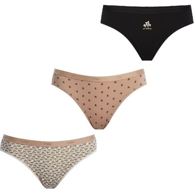 Dim Pak-3 Stretch Katoenen Strings D4C17 voor Vrouwen S Dim Pak-3 Stretch Katoenen Strings D4C17 voor Vrouwen S