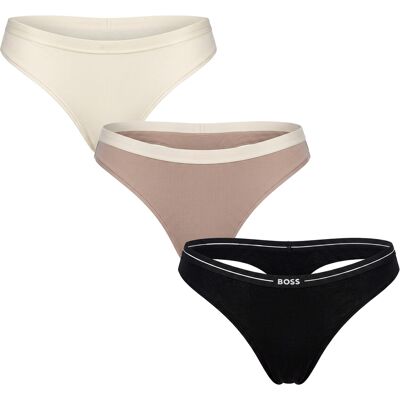 Boss Verpakking van 3 Dames Elastische Katoenen Strings met Logo 50510030 L Boss Verpakking van 3 Dames Elastische Katoenen Strings met Logo 50510030 L