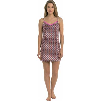 Kisses&Love Zomer Nachthemd voor Dames met Dunne Spaghettibandjes in Katoen KL45300 3XL Kisses&Love Zomer Nachthemd voor Dames met Dunne Spaghettibandjes in Katoen KL45300 3XL