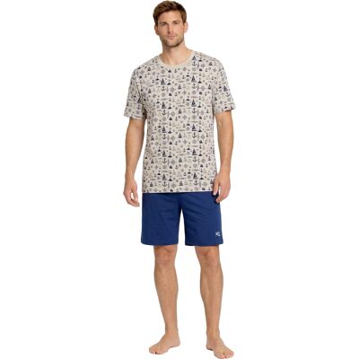 Kisses&Love Heren Zomer Katoenen Korte Pyjama's KL30000 2XL Kisses&Love Heren Zomer Katoenen Korte Pyjama's KL30000 2XL