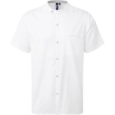 Premier Unisex gerecycled koksoverhemd voor volwassenen met korte mouwen (Wit) L Premier Unisex gerecycled koksoverhemd voor volwassenen met korte mouwen (Wit) L
