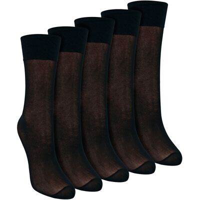 Sock Snob 5-Pak Dames Enkelsokken 15 Denier Lichtgewicht Transparante Sokken 37 - 42 Sock Snob 5-Pak Dames Enkelsokken 15 Denier Lichtgewicht Transparante Sokken 37 - 42