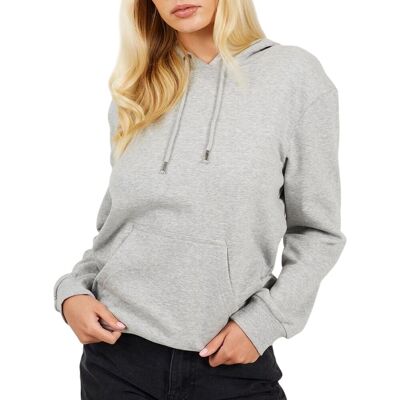 Brave Soul Dames/Dames Trekkoordhoodie (Grijs Marl Marl) 36 Brave Soul Dames/Dames Trekkoordhoodie (Grijs Marl Marl) 36