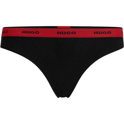 Hugo Dames-string met gemiddelde taillehoogte en normale pasvorm (Zwart, Rood) 44 Hugo Dames-string met gemiddelde taillehoogte en normale pasvorm (Zwart, Rood) 44