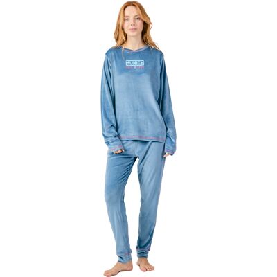 Munich Winterpyjama's lange mouwen fluweel MU5 vrouwen XL Munich Winterpyjama's lange mouwen fluweel MU5 vrouwen XL