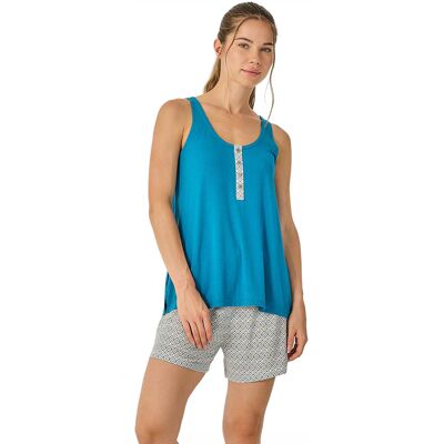 J&J Brothers Dames Zomer Korte Mouwloze Pyjama JJB26 M J&J Brothers Dames Zomer Korte Mouwloze Pyjama JJB26 M