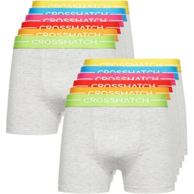 Crosshatch Heren Astral Boxershorts (Set van 12) (Grijze Mergel) L Crosshatch Heren Astral Boxershorts (Set van 12) (Grijze Mergel) L