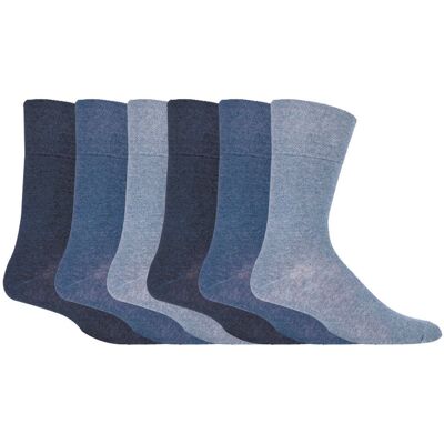 IOMI - Set van 6 sokken zonder elastiek diabetische sokken voor heren - Blauw 12-15 IOMI - Set van 6 sokken zonder elastiek diabetische sokken voor heren - Blauw 12-15