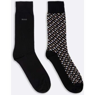 BOSS Orange Monogram Heren 2-Pack Reguliere Lengte Katoenmix Sokken 41 - 45 BOSS Orange Monogram Heren 2-Pack Reguliere Lengte Katoenmix Sokken 41 - 45
