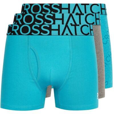 Crosshatch Heren Typan Boxershorts (Pack of 3) (Teal) M Crosshatch Heren Typan Boxershorts (Pack of 3) (Teal) M