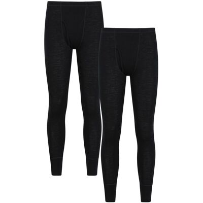 Mountain Warehouse Heren Merino Wol Base Layer Onderbroek (Set van 2) (Zwart) 2XL Mountain Warehouse Heren Merino Wol Base Layer Onderbroek (Set van 2) (Zwart) 2XL