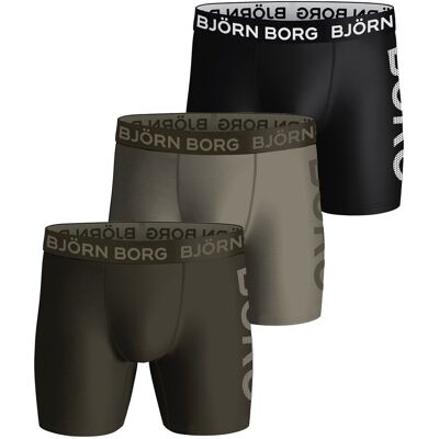 Bjorn Borg Björn Borg - 3-pack Heren Performance Boxer Shorts Sportondergoed - Groene Mix S Bjorn Borg Björn Borg - 3-pack Heren Performance Boxer Shorts Sportondergoed - Groene Mix S