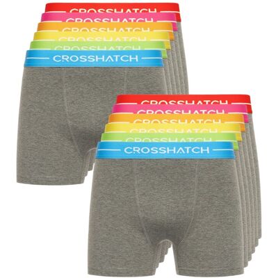 Crosshatch Heren Astral Boxershorts (Set van 12) (Houtskool mergel) S Crosshatch Heren Astral Boxershorts (Set van 12) (Houtskool mergel) S