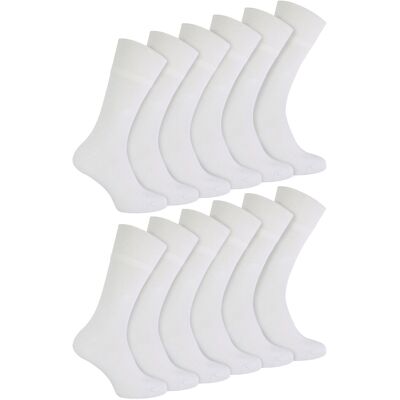 IOMI - 12 stuks naadloze bamboesokken voor diabetischei - Wit 39 - 45 IOMI - 12 stuks naadloze bamboesokken voor diabetischei - Wit 39 - 45