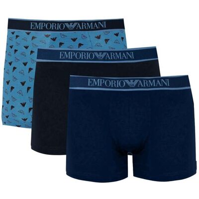 Emporio Armani Boxershorts 3 Pack Mannen blauw S Emporio Armani Boxershorts 3 Pack Mannen blauw S