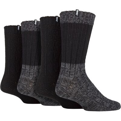Jeep Heren 4-pack Merinowol Wandelsokken Geribbelde Kabelgebreide Wolmix Bootsokken 39 - 45 Jeep Heren 4-pack Merinowol Wandelsokken Geribbelde Kabelgebreide Wolmix Bootsokken 39 - 45
