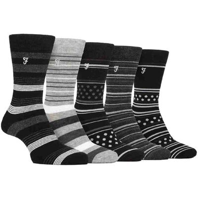 Farah 5-Pack Heren Bamboo Felgekleurde Gestreepte Sokken 39 - 45 Farah 5-Pack Heren Bamboo Felgekleurde Gestreepte Sokken 39 - 45