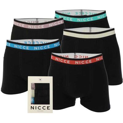 Men's NICCE Lazlow 5 Pack Boxer Shorts in Black XL Men's NICCE Lazlow 5 Pack Boxer Shorts in Black XL