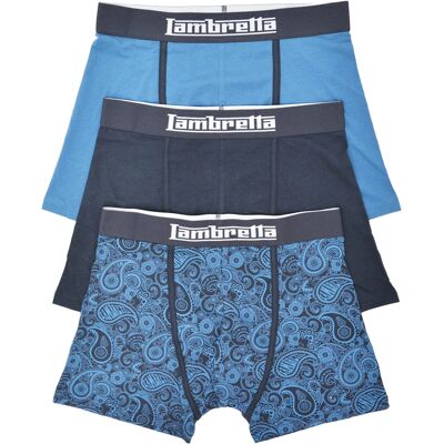 Lambretta Heren Paisley Boxershorts (Set van 3) (Marine) 2XL Lambretta Heren Paisley Boxershorts (Set van 3) (Marine) 2XL