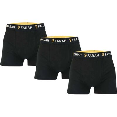 Farah Heren Saginaw Boxershorts (Set van 3) (Zwart) XL Farah Heren Saginaw Boxershorts (Set van 3) (Zwart) XL