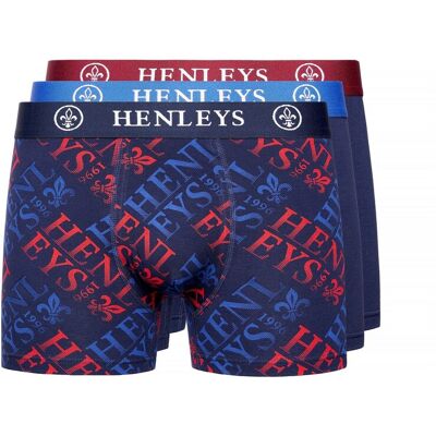 Henleys Heren Rutlers Assorted Designs Boxershorts (Set van 3) (Veelkleurig) XL Henleys Heren Rutlers Assorted Designs Boxershorts (Set van 3) (Veelkleurig) XL