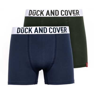 Duck and Cover Heren Galton Boxer Shorts (Set van 2) (Groen/blauw) 2XL Duck and Cover Heren Galton Boxer Shorts (Set van 2) (Groen/blauw) 2XL