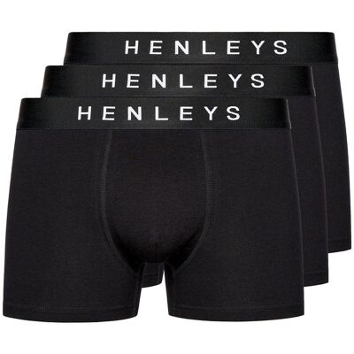 Henleys Heren Coalink Boxershorts (Set van 3) (Zwart) L Henleys Heren Coalink Boxershorts (Set van 3) (Zwart) L