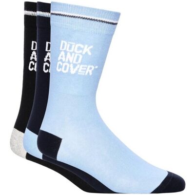 Duck and Cover Heren Drenor Sokken (Pak van 3) (Blauw/Zwart/Grijs) 39 - 45 Duck and Cover Heren Drenor Sokken (Pak van 3) (Blauw/Zwart/Grijs) 39 - 45
