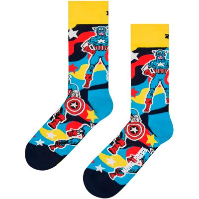 Happy Socks Heren Marvel Captain America Novelty Sokken Cadeau Idee 39 - 45 Happy Socks Heren Marvel Captain America Novelty Sokken Cadeau Idee 39 - 45