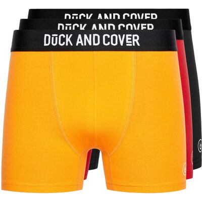 Duck and Cover Heren Fiery Boxershorts (Set van 3) (Geel/Rood/Zwart) 2XL Duck and Cover Heren Fiery Boxershorts (Set van 3) (Geel/Rood/Zwart) 2XL