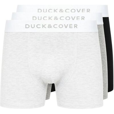 Duck and Cover Heren Sagnet Boxershorts (Set van 3) (Grijs/Wit/Zwart) 2XL Duck and Cover Heren Sagnet Boxershorts (Set van 3) (Grijs/Wit/Zwart) 2XL