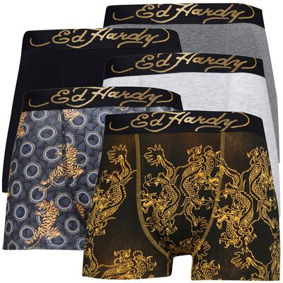 Ed Hardy 5-Pack Heren Katoenen Ademend Boxers Ondergoed - Carno Collectie XL Ed Hardy 5-Pack Heren Katoenen Ademend Boxers Ondergoed - Carno Collectie XL