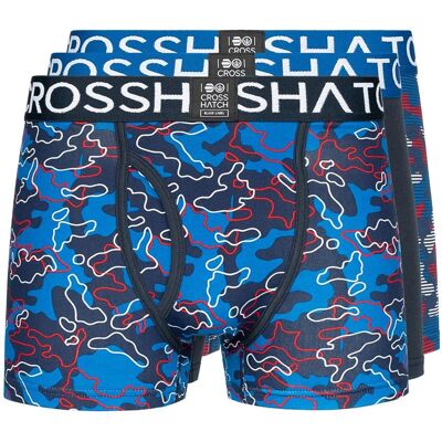 Crosshatch Heren Linamo Open Fly Boxer Shorts (Blauw) S Crosshatch Heren Linamo Open Fly Boxer Shorts (Blauw) S