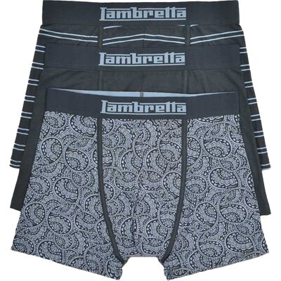 Lambretta Heren Paisley Boxershorts (Set van 3) (NAVY/BLAUW) 2XL Lambretta Heren Paisley Boxershorts (Set van 3) (NAVY/BLAUW) 2XL