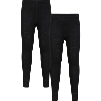 Mountain Warehouse Kinderen Merino Wol Basislaag Onderdeel (Verpakking van 2) (Zwart) 9-10J / 134-140cm Mountain Warehouse Kinderen Merino Wol Basislaag Onderdeel (Verpakking van 2) (Zwart) 9-10J / 134-140cm