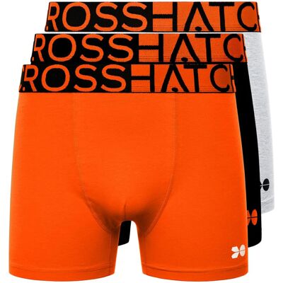 Crosshatch Heren Dumas Boxershorts (Set van 3) (Rood/oranje) L Crosshatch Heren Dumas Boxershorts (Set van 3) (Rood/oranje) L