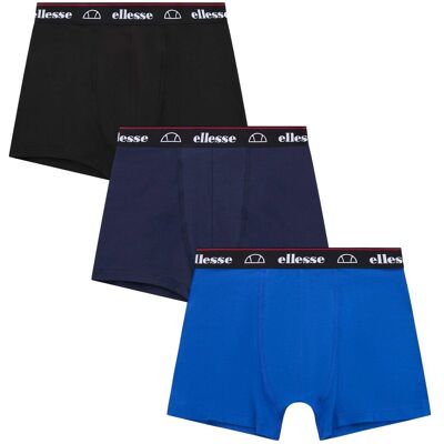 Ellesse Heren Muxel885 Boxer Shorts (Verpakking van 3) (Zwart/Navy/Blauw) L Ellesse Heren Muxel885 Boxer Shorts (Verpakking van 3) (Zwart/Navy/Blauw) L