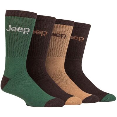 Jeep Heren 4-Pack Gerecycled Katoenen Boot Sokken Dikke Gebreide Volledig Verstevigde Sokken 39 - 45 Jeep Heren 4-Pack Gerecycled Katoenen Boot Sokken Dikke Gebreide Volledig Verstevigde Sokken 39 - 45