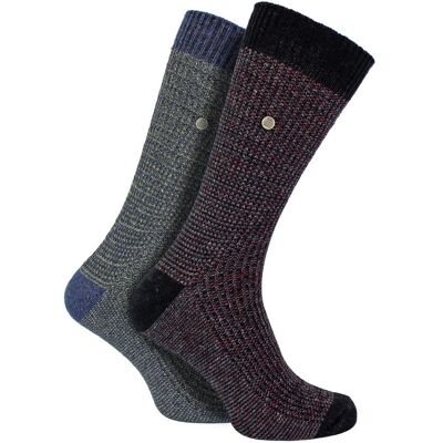 Jeep 2-Pack Heren Casual Ribbelkatoenen Dress Socks Middelzware Vierkante Breisokken 39 - 45 Jeep 2-Pack Heren Casual Ribbelkatoenen Dress Socks Middelzware Vierkante Breisokken 39 - 45